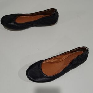 Lucky Brand Black Leather Flats Size 8